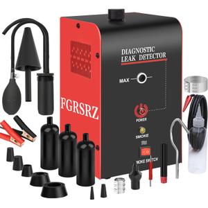 Smoke Machine Automotive, 12V DC Car Smoke Leak Tester With Built-In Air Pump, 100ML Smoke Tester Automotive, EVAP Smoke Machine Leak Tester, Automotive Smoke Machine Leak Detecto/Oil-Excluded (Red)