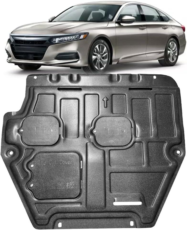 Mud Flaps Engine Guards for Honda Accord 2018 2019 2020 2021 2022 1.5T Front Engine Splash Shield Guards Suitable for Generation 10th Accord Under Engine Cover Directly Replace Original One Black