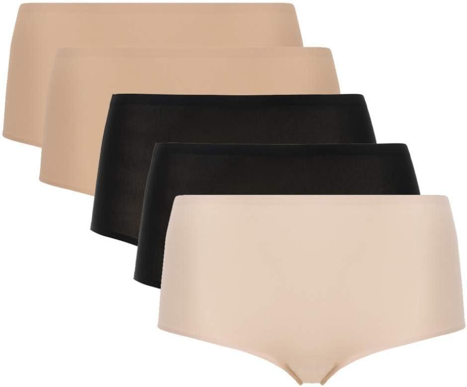 Chantelle womens Softstretch Seamless High Waist Full Brief (One Size, Black, Nude, Nude Blush (5 Pack))