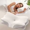 Cervical Pillow for Neck Pain Relief, Memory Foam Pillows for Sleeping, Ergonomic Orthopedic Pillow with Cooling Pillowcase, Contour Neck Support Pillow for Side, Back and Stomach Sleepers
