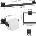 FEILERN 20-Piece Matte Black Bathroom Hardware Set, 24 Inch Bath Towel Bar Set, Stainless Steel Wall Mounted Towel Rack for Bathroom