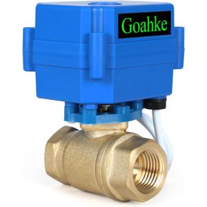 Motorized Ball Valve 3/4", Standard Port, Electric Brass Ball Valve, 9-24V AC/DC, 2 Wire Auto Return, Electric Shut Off Ball Valves