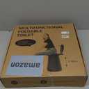 XXL Portable Toilet - 19.7"H Adjustable Foldable Camping Toilet, Luggable Loo with Lid, Strap,Toilet Bag for Camping, Hiking, Travel and Car (Blue)