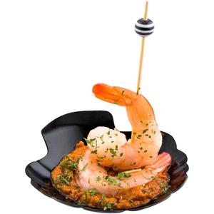 Restaurantware 3.3 Inch Shell Appetizer Plate 100 Disposable Plastic Appetizer Plate - Sturdy Shell-Shaped Black Plastic Cocktail Plates Perfect For Serving Amuse Bouche And Hors D'oeuvres