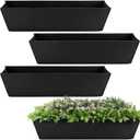 Adnee 4 Pcs 30 Inch Fabric Plant Window Box Liners-Rectangular Non-Woven Planter Basket Liner-Black Felt Flower Hanging Basket for Outdoor Garden Wall Hanging Planter Flower Vegetables
