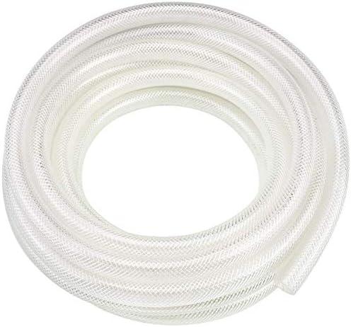 1/2" ID x 3/4" OD - 10 Ft High Pressure Braided Clear PVC Vinyl Tubing Flexible Vinyl Tube, Heavy Duty Reinforced Vinyl Hose Tubing, BPA Free and Non Toxic