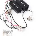 lovermusic 4 Strings Musical Ceramic Magnet ABS Modern Bass Opened Prewired Pickup Black