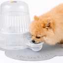 Pet Water Dispenser for Dogs and Cats, 67.6 oz Gravity-Fed Water Bowl for Clean Drinking, Prevents Wet Fur, BPA-Free Polypropylene, (Clear)