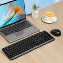Wireless Keyboard and Mouse Combo for Windows, 2.4G Full-Sized External Cordless Computer Keyboard Mouse Combo for Laptop PC Desktop Chrome Mac, Number Pad 1600 DPI Silent Mouse USB Receiver (Black)