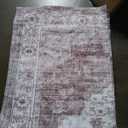 DEXI Area Rugs for Living Room, 8x10 Washable Low Pile Vintage Traditional Rug for Bedroom, Non Slip Indoor Carpet for Dining Office Nursery, Blush