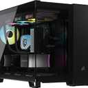 CORSAIR iCUE LINK 2500X RGB Small-Tower mATX Dual Chamber PC Case – Panoramic Tempered Glass – Reverse Connection Motherboard Compatible – 2x CORSAIR RX120 RGB Fans Included – Black