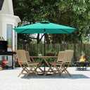 6.5' x 10' Rectangular Patio Umbrella Large Outdoor Market Umbrella w/ UV Protection, Push Button Tilt and Crank Lift, Rectangle Table Umbrella for Garden, Deck, Pool, Patio, Turquoise Blue, 6.5x13FT