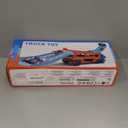 Race Track Truck Toys for 3 4 5 6 7 8 Years Old Boys, 2-Tier Storage Carrier Vehicle Playset with 12 Die-Cast Racing Car Toys, Car Ramps, Birthday Gifts for Toddlers Kids Girls Age 3-5 4-8