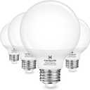 hansang G25 LED Globe Light Bulbs, 60W Equivalent, 5000K Daylight Bathroom, E26 Base, Eye-Friendly Vanity Round, Perfect for Vanity Makeup Mirror, 120V CRI85+ Non-Dimmable 4Pack