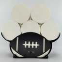 Wigag Football Decorative Toilet Paper Holder for 8 Rolls, Bathroom Toilet Paper Storage Wall Mount & Free Standing, Funny Rugby Tissue Holder Bathroom Storage Accessories (Dark Black - Football)