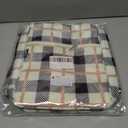 Western Plaid Zippered Bible Cover for Large Study Bibles - Fits up to 10 x 7 x 2 Inch Bibles, Vintage Beige Canvas Bible Case with Handle, Extra Deep Checkered Organizer for Men & Women