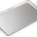 Stainless Steel Double Griddle for Gas or Electric Double Burner Cooktop, 18'' x 11.5'' Non-Stick Stove Top Flat Griddle Grill Pan Skillet for Indoor Medium or Low Heat Dual Burner Stove