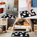 Tinideya Halloween Ghost Bathroom Rug Cute Spooky Bathroom Decor Non Slip Halloween Bath Mat Soft Washable Ghost Shower Floor Mat Goth Gift Cute Rug for Bedroom Home Decor 18x30inch