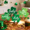 2 x St Patricks Day Wooden Shamrock Decoration, 4-Piece Set of St. Patrick's Day Tabletop or Tray Multi-Layer tiered tray decor Tray Decoration, shamrock decorations, Office Decor (Green03)
