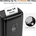 Bonsaii 14-Sheet Paper Shredder for Home Office Use, 10-Minute Cross Cut Shredder with 5.5 Gallons Bin, P-4 High Security Heavy Duty Office Shredder Shred CD/Credit Card