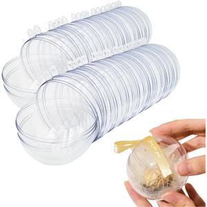 20 Clear Fillable Ornaments Balls- 80mm/3.15" Transparent Plastic Thickened Spherical Assembled Craft, for Christmas Tree Decor, and Festive Days Home Party(8cm)