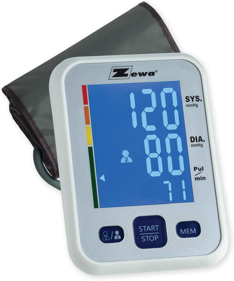 Zewa Premium Automatic Blood Pressure Monitor with Bluetooth and Extra-Large Display for Android & iOS