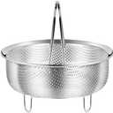 Food Grade Stainless Steel Steamer with Carrying Handle Three Legged Stand, Multifunctional Home Steamer, Essential for Healthy Cooking (7.1in)