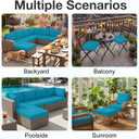 hyha Waterproof Outdoor Cushion Covers for Patio Furniture, Stretch Patio Chair Cushion Slipcovers, Coated UV Resistant Replacement Seat Covers, Solid Color (Teal, 4PC)