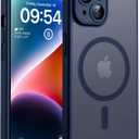 TOCOL Magnetic for iPhone 14 Case, Upgraded Full Camera Protection, Compatible with Magsafe, Drop Protection, Translucent Matte Back Bumper Phone Cover 6.1-Inch (Dark Blue)