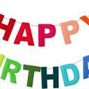 Mindsoft Felt Happy Birthday Garland Rainbow Banner Reusable Happy Birthday Sign Party Supply for Party Decor(Rainbow Color,Normal)