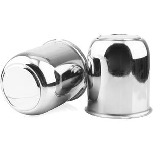 2Pcs 3.19inch Trailer Wheel Center Caps Push Through 3.19" Bore 3.62" Tall Hub Cap for Truck SUV RV Wheel Rim, Chrome Silver Wheel Cover
