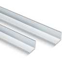 Blulu 2 Pieces 3/4in x 3/4in Aluminum Angle – 6063 Aluminum Angle Stock, Structural & Architectural Use for Frames, Railings, Corner Guards(24" Long X 3/4" Wide X 1/8" Thick)