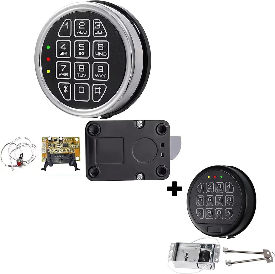 Gun Safe Replacement Lock(Swing Bolt and Solenoid Lock with 2 Override Keys)