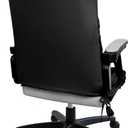 AELS Faux Fur Striped Office Chair Cover, Desk Chair Cover Computer Office Chair Covers - Fits Desk Chair/Armchair, Soft Breathable Fabric - Washable & Removable for Home & Office, Black