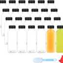 zmybcpack 24 pack 10oz(300ml) Clear PET Plastic Juice Bottles With Caps - Plastic Smoothie Bottles-Reusable Bulk Beverage Containers with Tamper Evident Lids For Juicing, Other Beverage