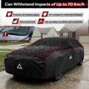 Hail Protector Car Cover for Sedan(Length:195"-208"),Waterproof All-Weather Outdoor Anti Hail Thick Multi-Layered EVA with Sun Visor&Storage Bag for ES350, Models, Avalon, Impala etc.