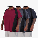 Real Essentials 3 Pack: Men’s Big & Tall Tech Stretch Long-Sleeve & Short-Sleeve Dry-Fit T-Shirt (4XT)