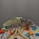 Baby Play Mat Activity Gym,6 Developmental Zones Tummy Time Mat, Foldable Wooden Baby Play Gym with 7 Detachable Sensory Toys for Newborn Brain Development, Essential Baby Shower Set (17X12.9X5 Inch, Grey)