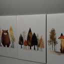 QMWIDKL Woodland Nursery Canvas Wall Art Jungle Wild Animals Pictures Wall Decor Cute Forest Bear Fox Paintings Prints Artwork For Girls Boys Kids Baby Room Woodsy Theme Watercolor(16x24 inch)