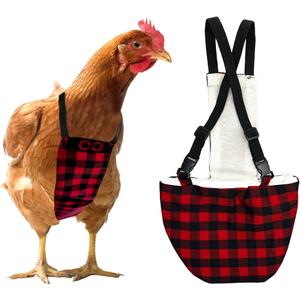 Chicken Diapers for Roosters, Hens, Ducks, Ducklings - Disposable Lining, Reusable, Adjustable, Size That FITS, Large, XL by Uni Infinity (Red and Black Plaid, Chicken Large, 1, Count) Chicken Diapers for Roosters, Hens, Ducks, Ducklings - Disposable Lining, Reusable, Adjustable, Size That FITS, Large, XL by Uni Infinity (Red and Black Plaid, Chicken Large, 1, Count)