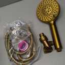 SR SUN RISE Filtered Shower Head with Handheld High Pressure 9 Spray Mode Showerhead Detachable Shower Head Water Softener Filters Beads for Hard Water Remove Chlorine 1 Filter Brushed Gold