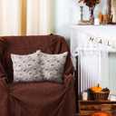 4 Pcs Halloween Throw Pillow Covers 18x18, Soft Faux Fur Pillow Cases Decorations, Fluffy Plush Accent Couch Cushion Case for Halloween Chair Sofa Bedroom Living Room Home Decor(Ghost A)