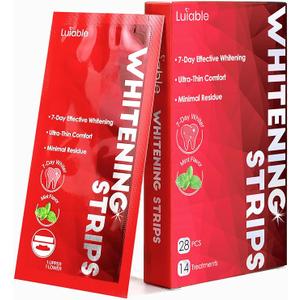 Teeth Whitening Strips for Tooth White: Professional Dentist Formulated Teeth Whitener EnamelSafe NonSlip 28 Strips 14 Treatments