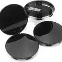 2.6in Wheel Center Caps 66mm ABS Plastic Wheel Center Hubcaps 4Pcs, Glossy Black, Snap-in Installation Diameter: 60.0mm/2.38in, Outer 66mm/Inner 60.6mm