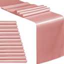 12-Pack Rose Gold Satin Table Runner 12 x 108 Inch Long Table Runner for Wedding, Rose Gold Birthday Party Decorations, Premium Table Runners for Banquets, Graduations, Engagements