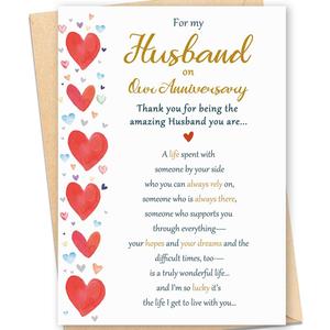 3 x Romantic Anniversary Card for Husband