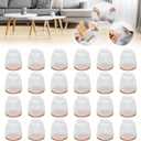 Set of 24  Chair Leg Floor Protectors, MAYZOLOP Silicone Felt Furniture Leg Pad for Protecting Floors from Scratches and Noise, Round Chair Feet Protectors (Small fit:0.8''-1.3'')
