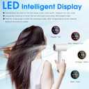Hair Dryer, 1500W High Speed 110000 RPM Blow Dryer with Plasma Tech (Positive+Negative Ionic), LCD Display, 5 Modes, Thermo-Control, Low Noise, Fast Drying Travel Hair Dryer for Home or Travel (White)