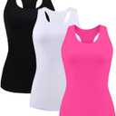 beautyin Women Tank Top with Shelf Bra Racerback Workout Yoga Tops Undershirt (XL)