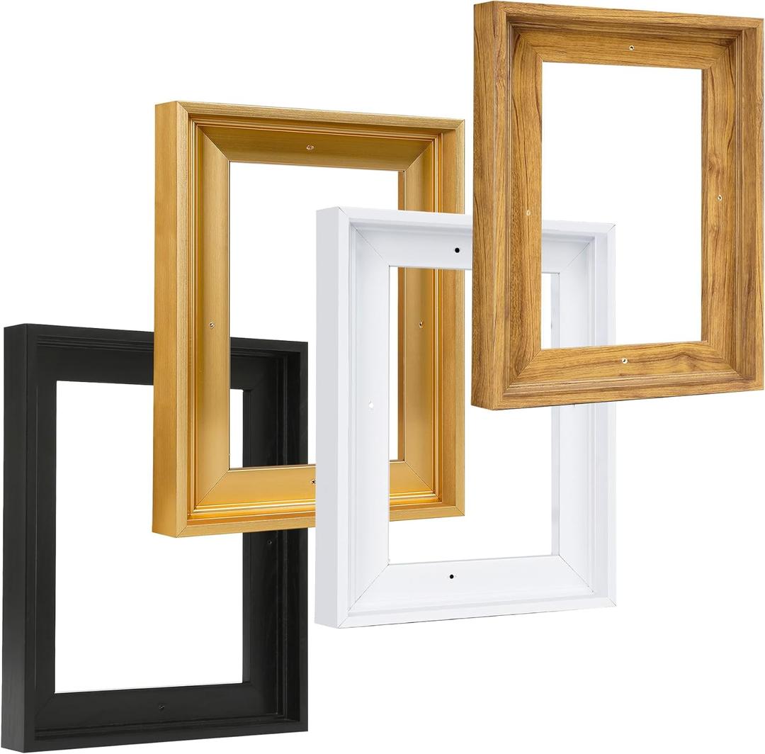 WEITAVAS Canvas Floater Frame for 8x10 Paintings, Floating Frame for 0.6-0.9" Depth Canvas Art, Oil Painting Floating Frames (8x10,Gold)